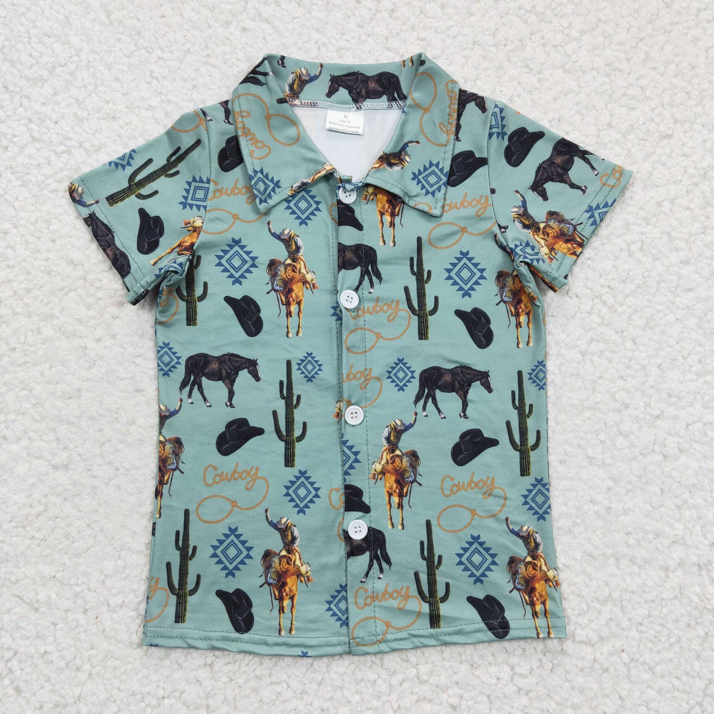 6 Print Western Design Boys Summer Tee Shirts Top