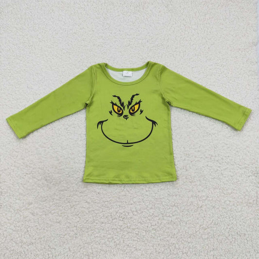 BT0256 Kids green Christmas Frog tee shirts top