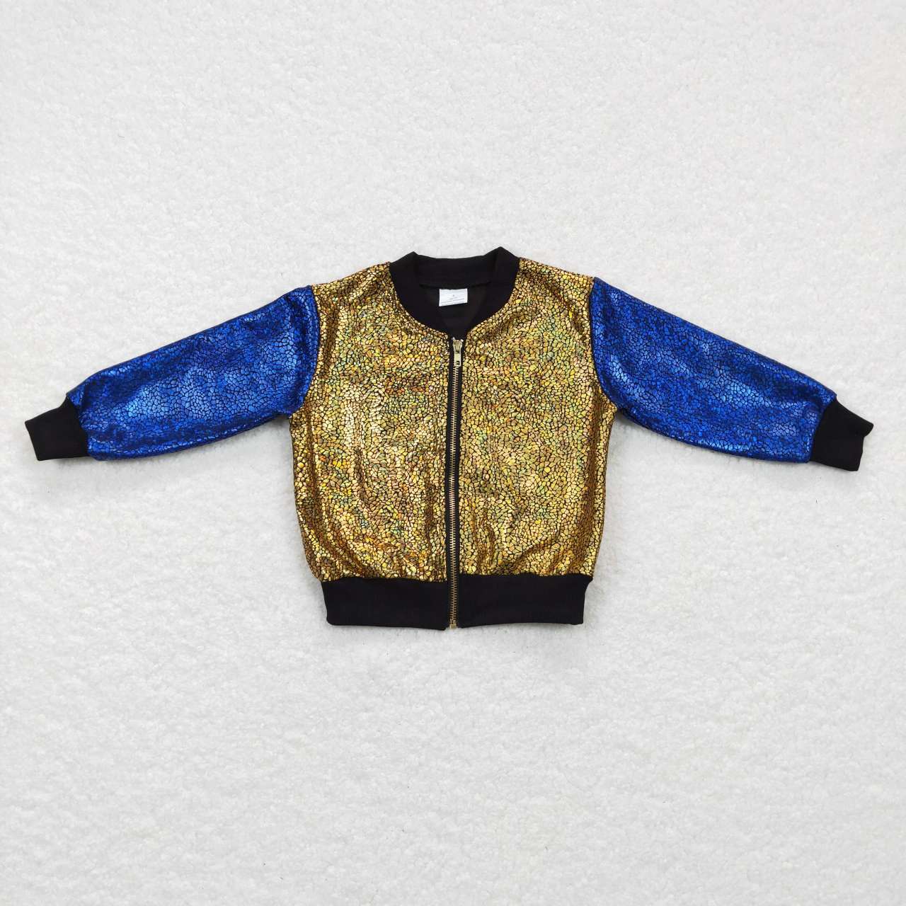 BT0293 Shining Long Sleeve Mustard Blue Fall Sparkle Jackets