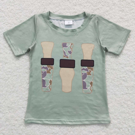 BT0374 Camo Duck Call Print Kids Tee Shirts Top