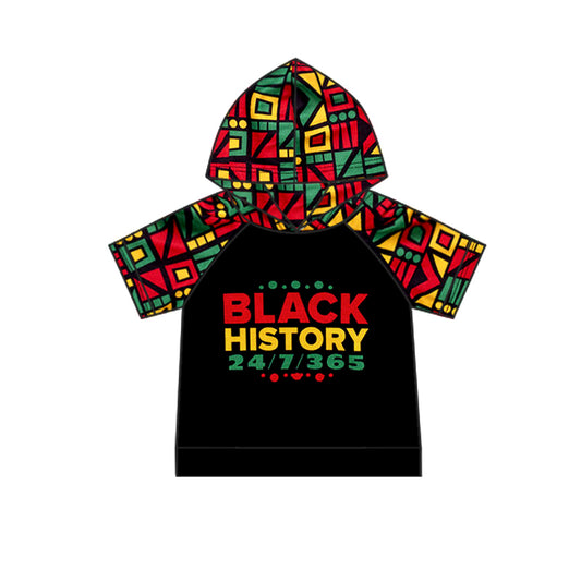 (Pre-order) BT0382 Black History Print Kids Hoodie Tee Shirts Top