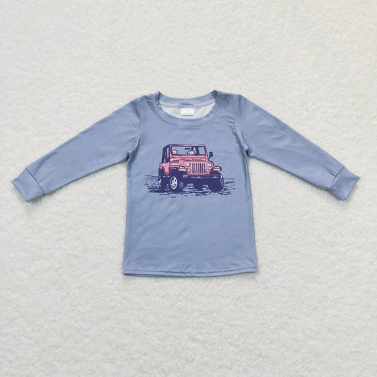 BT0392  Jeep Print Boys Tee Shirt Top