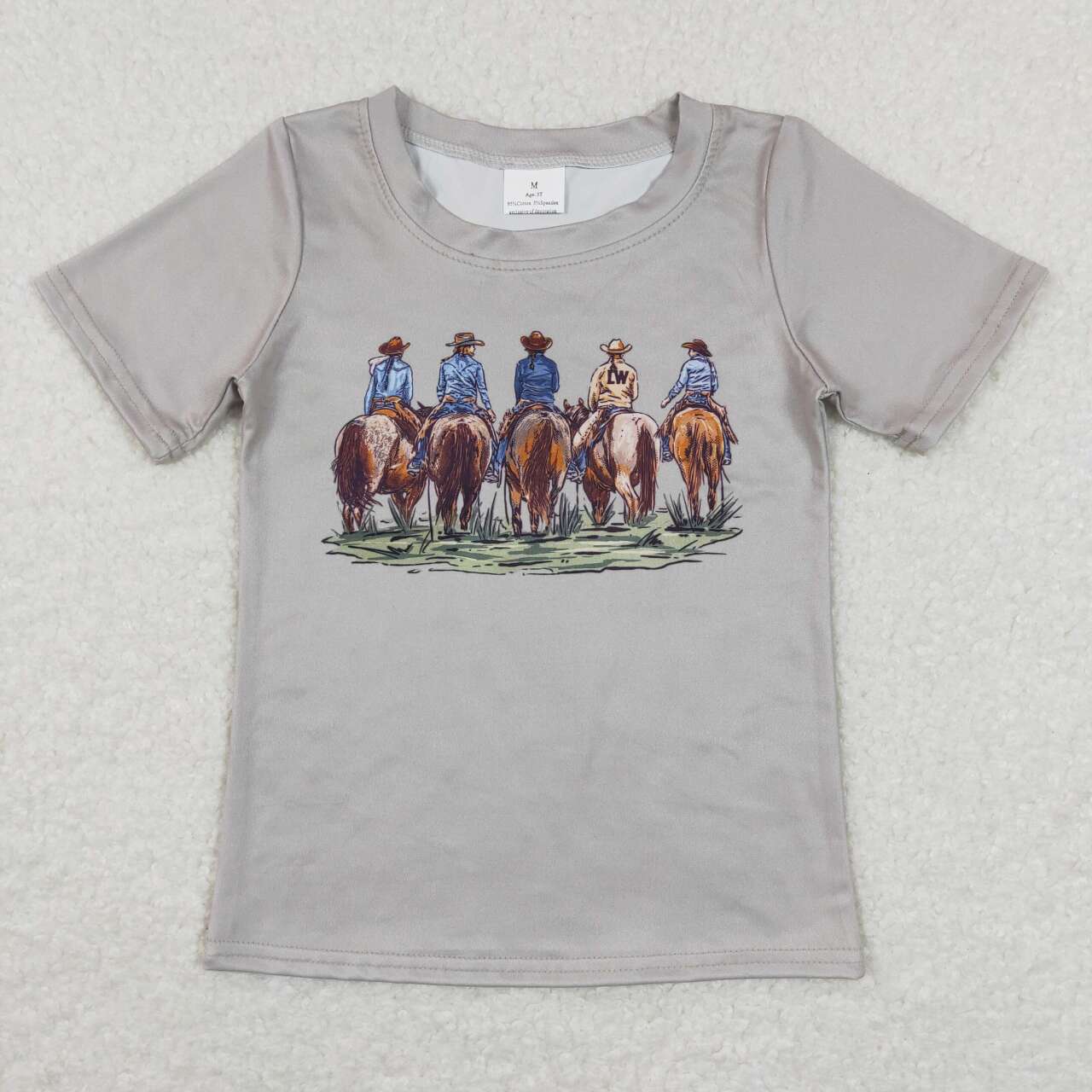 BT0505 Cowboys Rodeo Print Boys Western Tee Shirts Top