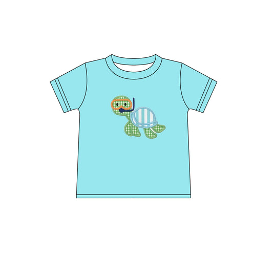 (Pre-order)BT0546 Tortoises Blue Print Boys Summer Tee Shirts Top