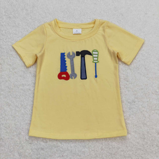BT0575 Tool Embroidery Boys Summer Tee Shirts Top