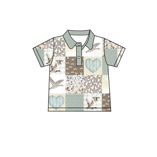 (Pre-order)BT0635 Duck Print Boys Polo Tee Shirts Top