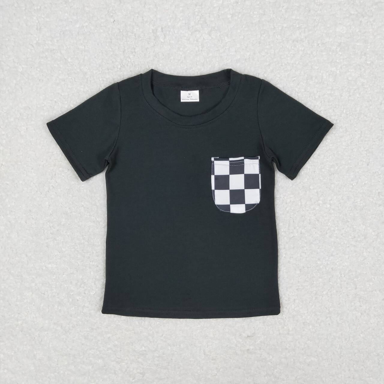 BT0660 Black Pocket Boys Summer Tee Shirts Top