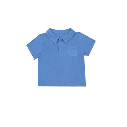 (Pre-order)BT0663  Blue Color Pocket Boys Summer Polo Tee Shirts Top