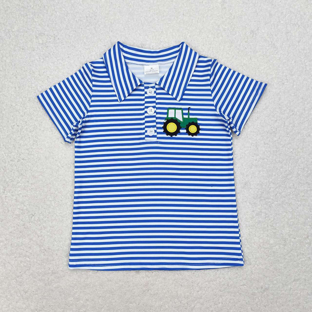 6 Styles Trucks Embroidery Boys Tee Shirts Top