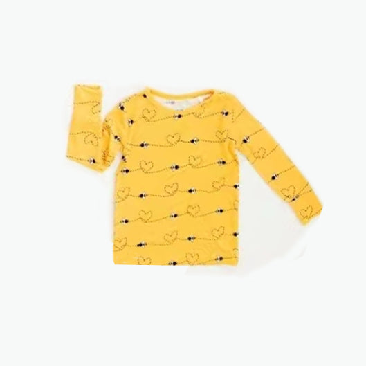 (Pre-order) BT0707 Bee Yellow Print Boys Long Sleeve Tee Shirts Top