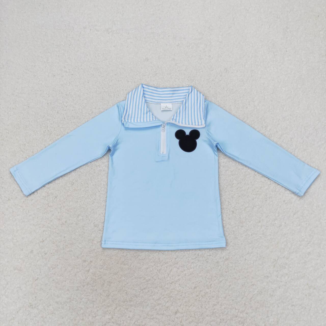 BT0708 Cartoon Mouse Blue Print Boys Pullover Tee Shirts Top