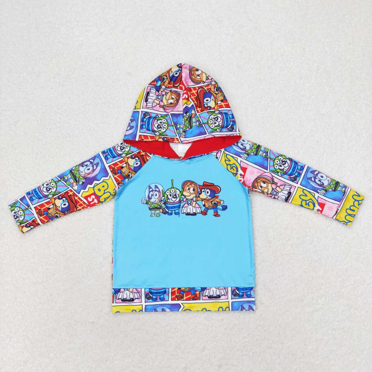 BT0715 Cartoon Dog Print Boys Hoodie Tee Shirts Top