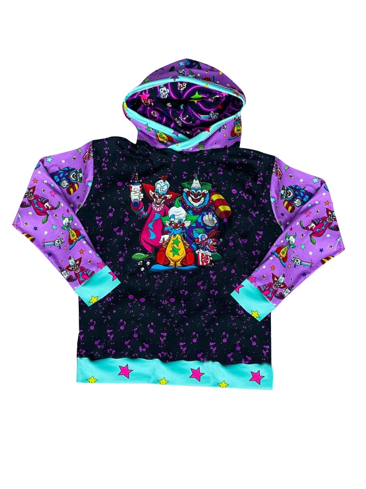 (Pre-order)BT0749 Clown Purple Print Boys Hoodie Tee Shirts Top