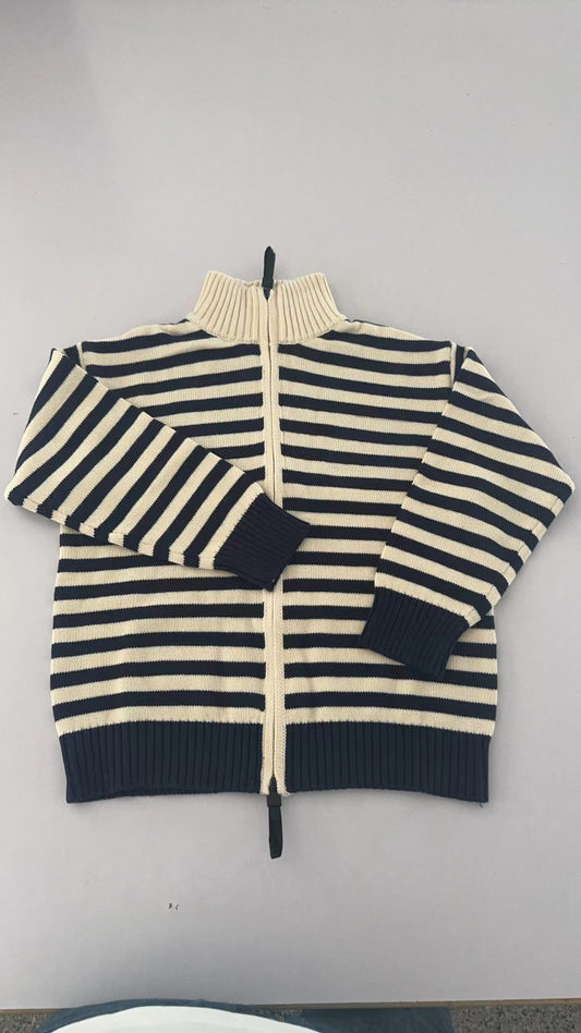(Pre-order)BT0781 Navy Stripes Boys Sweater Cardigan Zipper Jacket