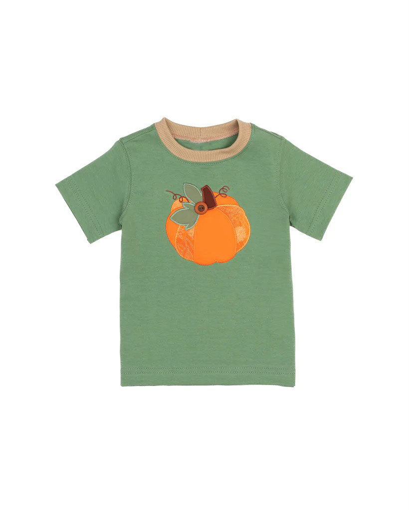 (Pre-order)BT0821 Pumpkin Green Print Boys Fall Tee Shirts Top