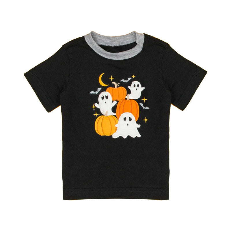 (Pre-order)BT0822 Ghost Pumpkin Print Boys Halloween Tee Shirts Top