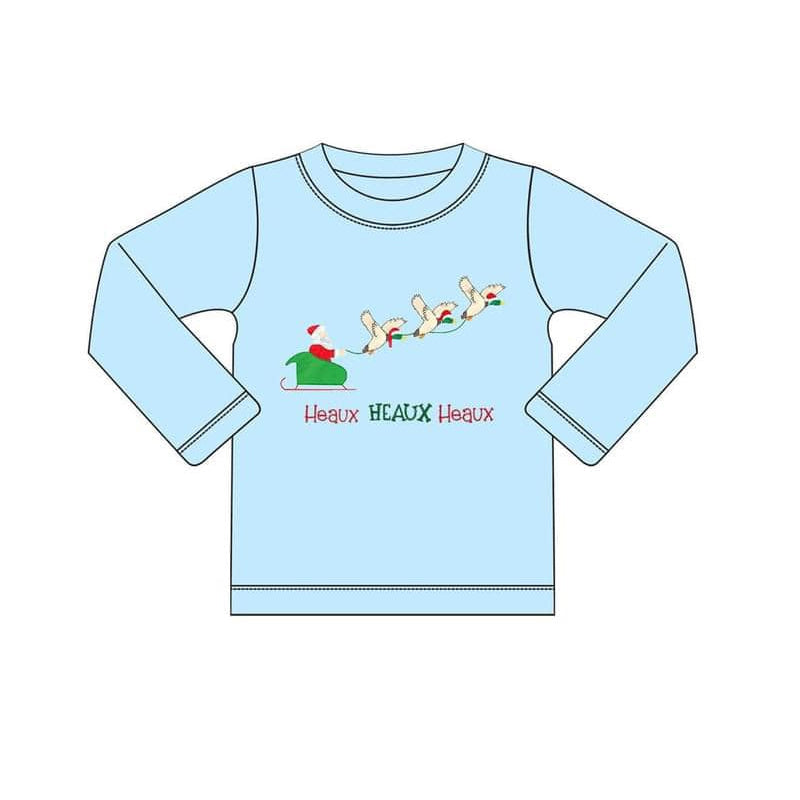 (Pre-order)BT0831 Santa Duck Heaux Print Boys Christmas Tee Shirts Top