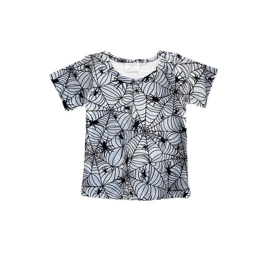 (Pre-order)BT0849 Spider Web Print Boys Halloween Tee Shirts Top