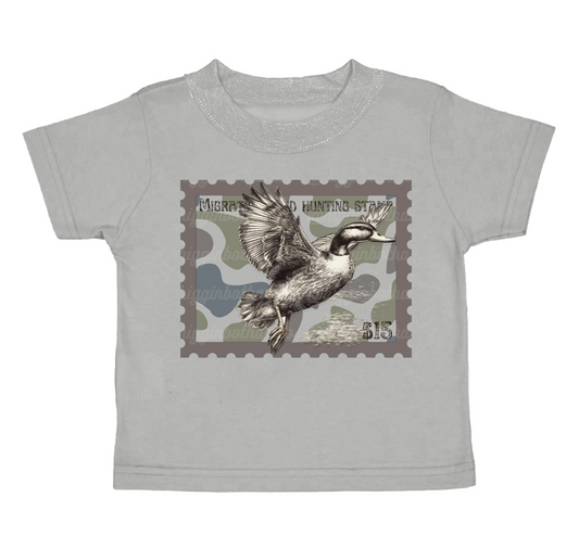 (Pre-order)BT0864 Duck Gray Print Boys Tee Shirts Top