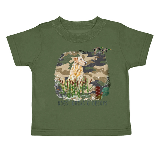 (Pre-order)BT0865 Dog Green Print Boys Tee Shirts Top