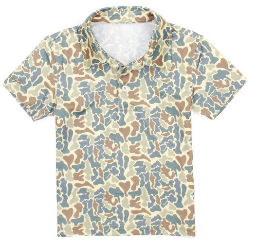 (Pre-order)BT0869 Camo Print Boys Summer Polo Tee Shirts Top