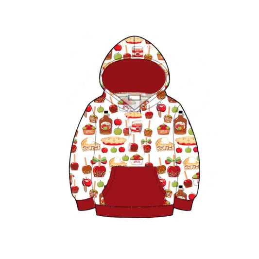 (Pre-order)BT0871 Candy Apple Pie Print Kids Christmas Hoodie Tee Shirts Top