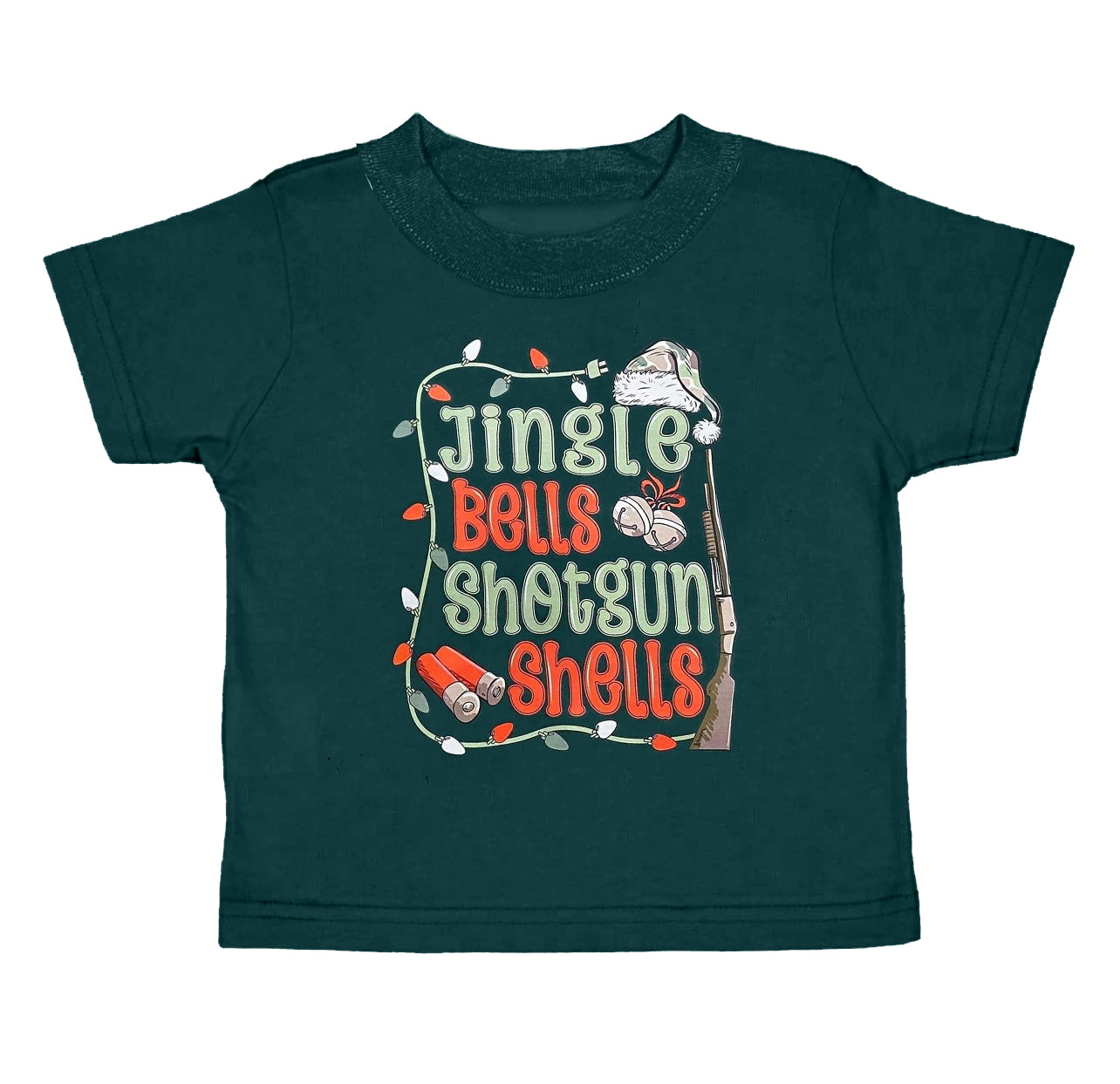 (Pre-order)BT0900  Jingle Bells Green Print Boys Christmas Tee Shirts Top