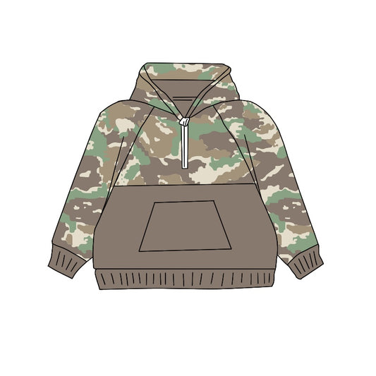 (Pre-order)BT0909 Camo Print Boys Hoodie Pullover Top