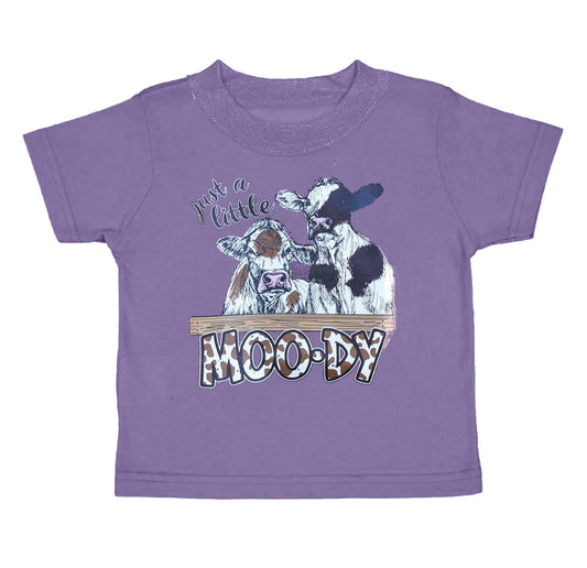 (Pre-order)BT0916  Little Moody Purple Print Kids Tee Shirts Top