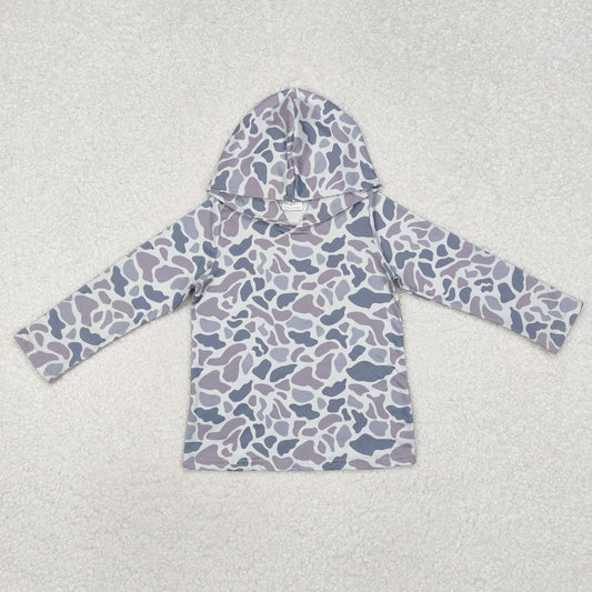 BT0922 Grey Camo Print Boys Hoodie Hunting Top