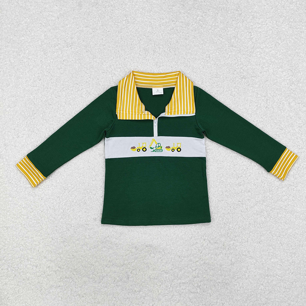 6 Styles Trucks Embroidery Boys Tee Shirts Top