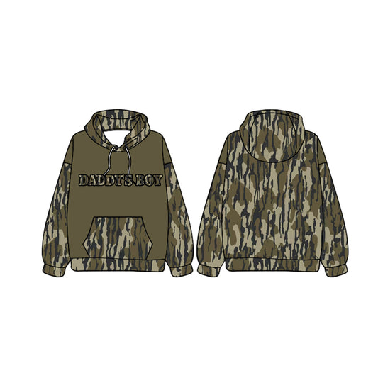 (Pre-order)BT0989 DADDY'S Boy Camo Print Boys Fall Hoodie Top