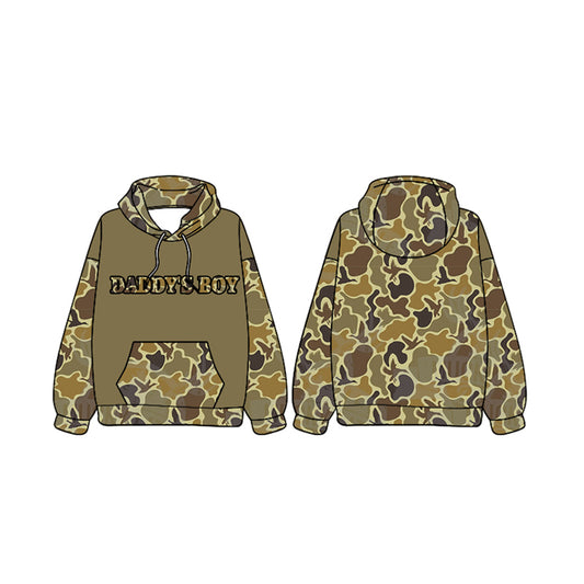 (Pre-order)BT0991  DADDY'S Boy Camo Print Boys Fall Hoodie Top