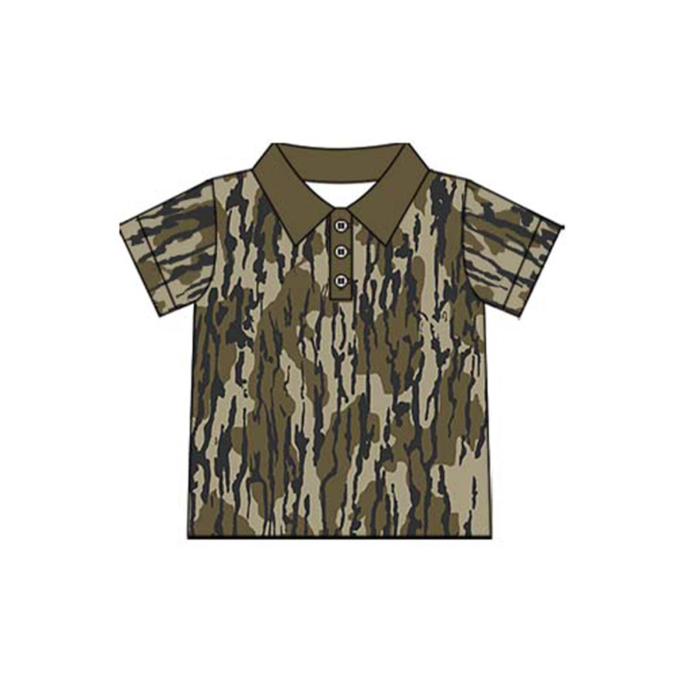 (Pre-order)BT1103 Camo Print Boys Summer Polo Top