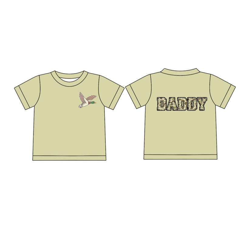 (Pre-order)BT1146 Adult Duck Camo DADDY Print Man Short Sleeve Tee Shirts Top