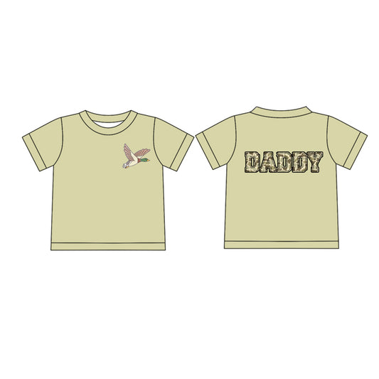(Pre-order)BT1146 Adult Duck Camo DADDY Print Man Short Sleeve Tee Shirts Top