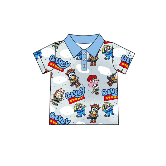 (Pre-order)BT1153  Cartoon Dog Toys Print Boys Short Sleeve Tee Shirts Top