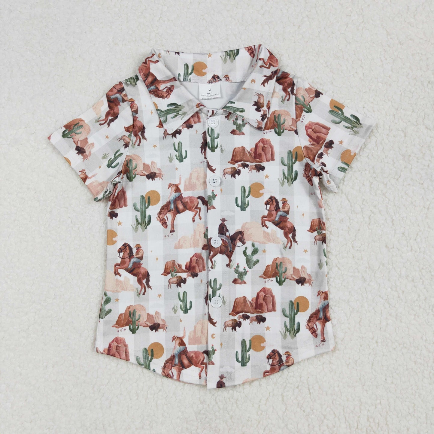 Cowboy Cactus Print Brothers Summer Matching Clothes