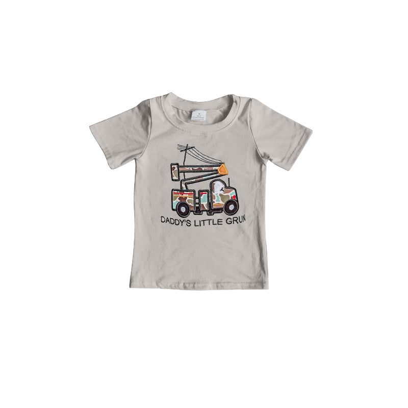 (Pre-order)BT1177 Truck Camo Print Kids Summer Tee Shirts Top