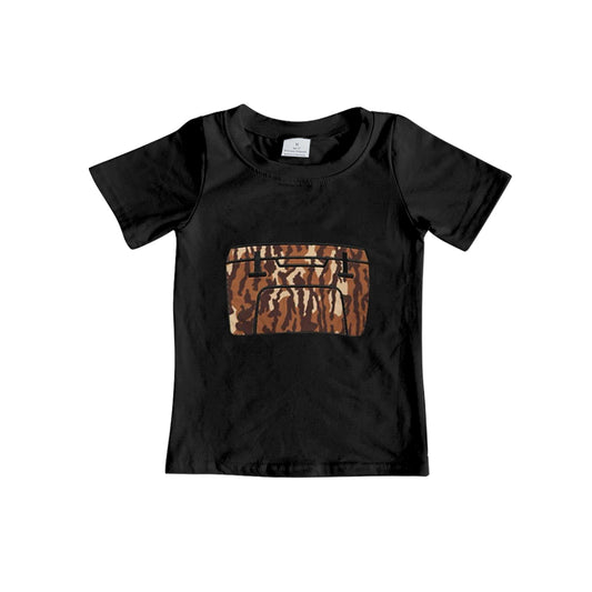 (Pre-order)BT1179 Brown Camo Black Kids Summer Tee Shirts Top