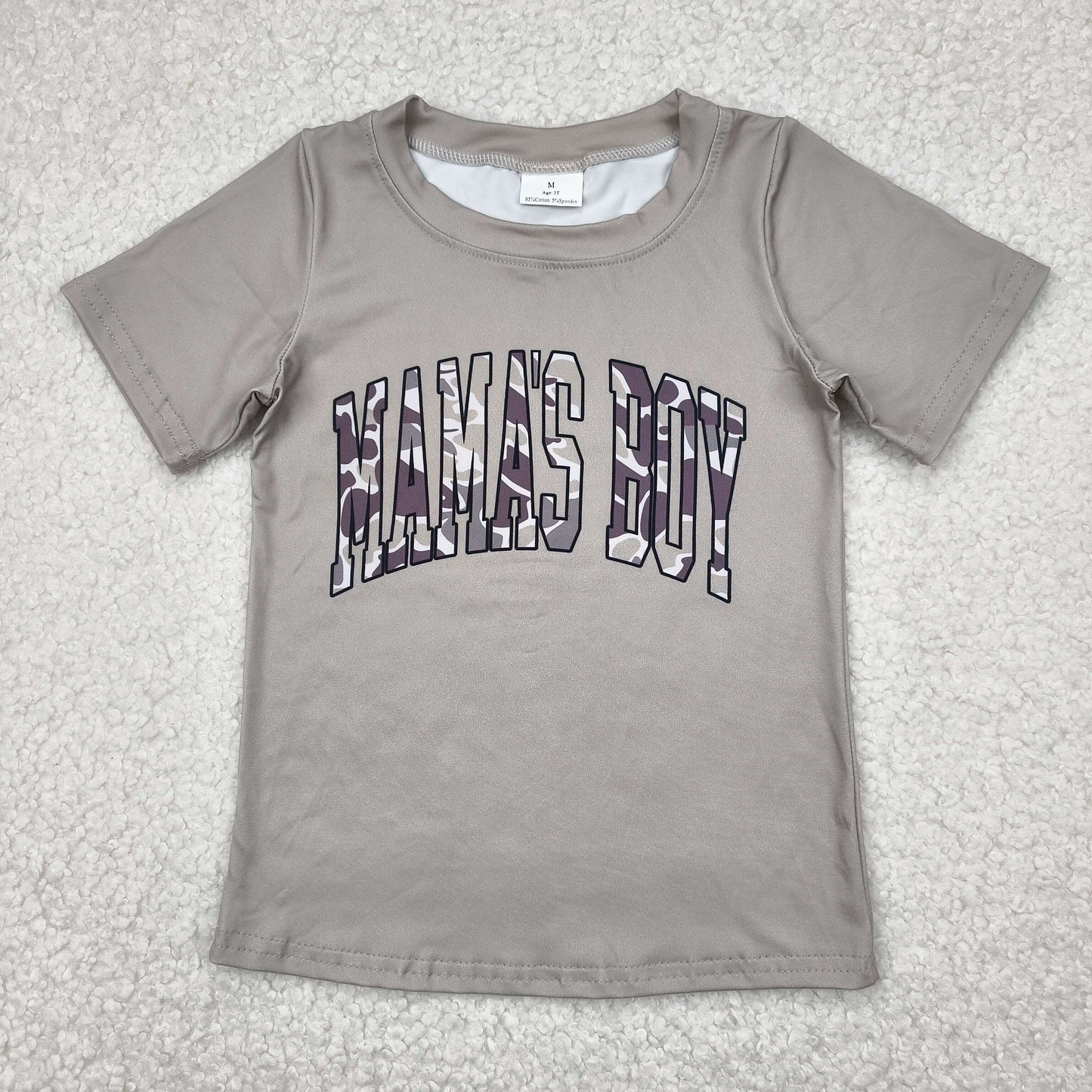 BT1186 MAMA'S BOY Camo Print Boys Summer Tee Shirts Top