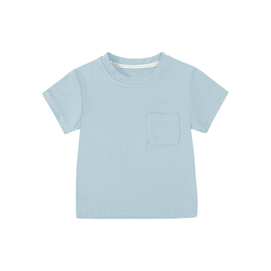 (Pre-order)BT1220 Light Blue Pocket Boys Summer Tee Shirts Top