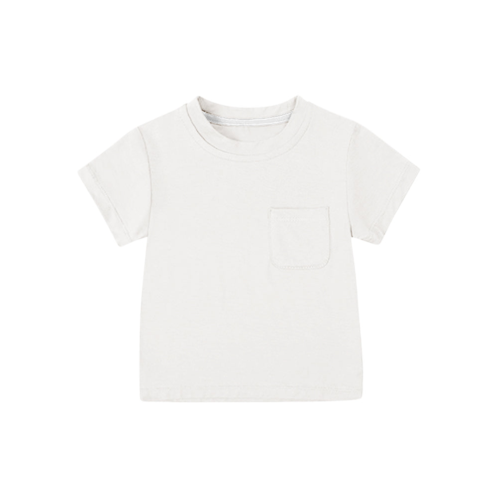 (Pre-order)BT1221 White Pocket Boys Summer Tee Shirts Top