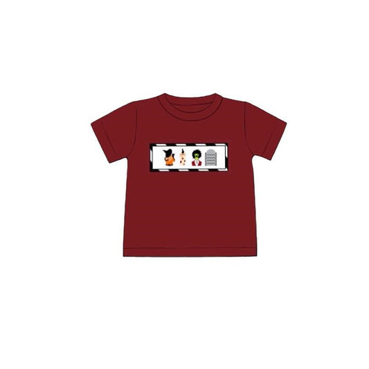 (Pre-order)BT1249 Character Red Print Boys Halloween Tee Shirts Top