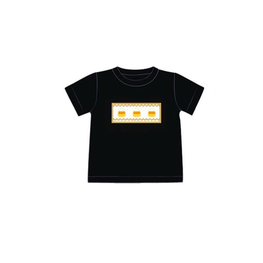 (Pre-order)BT1250 Candy Black Print Boys Halloween Tee Shirts Top
