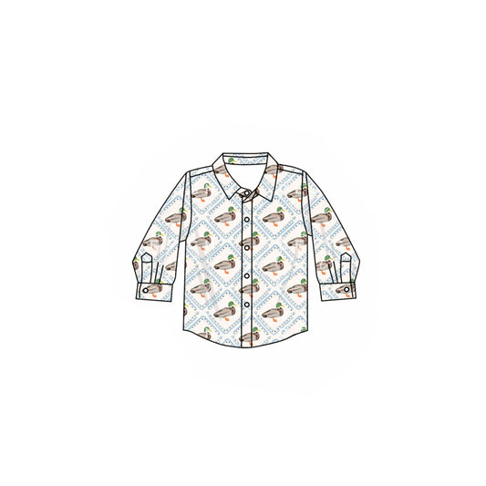 (Pre-order)BT1253 Duck Print Boys Fall Tee Shirts Top