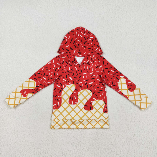 BT1272 Red Sprinkles Kids Long Sleeve Hoodie Top