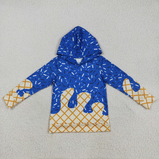 BT1275 Blue Sprinkles Girls Long Sleeve Hoodie Top
