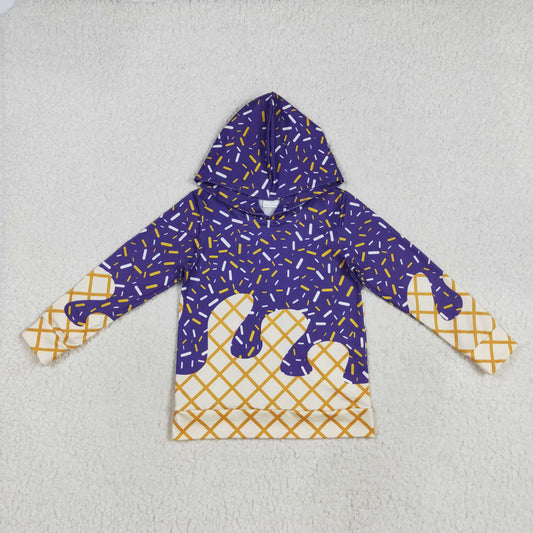 BT1276 Purple Sprinkles Girls Long Sleeve Hoodie Top
