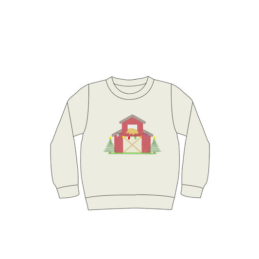 (Pre-order)BT1279 Farm House Boys Christmas Long Sleeve Tee Shirts Top